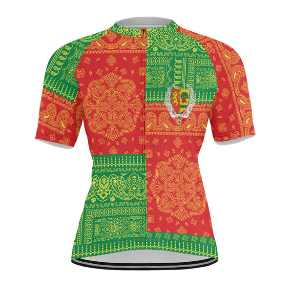 Senegal Men Cycling Jersey Flag And Paisley Basic Style 1