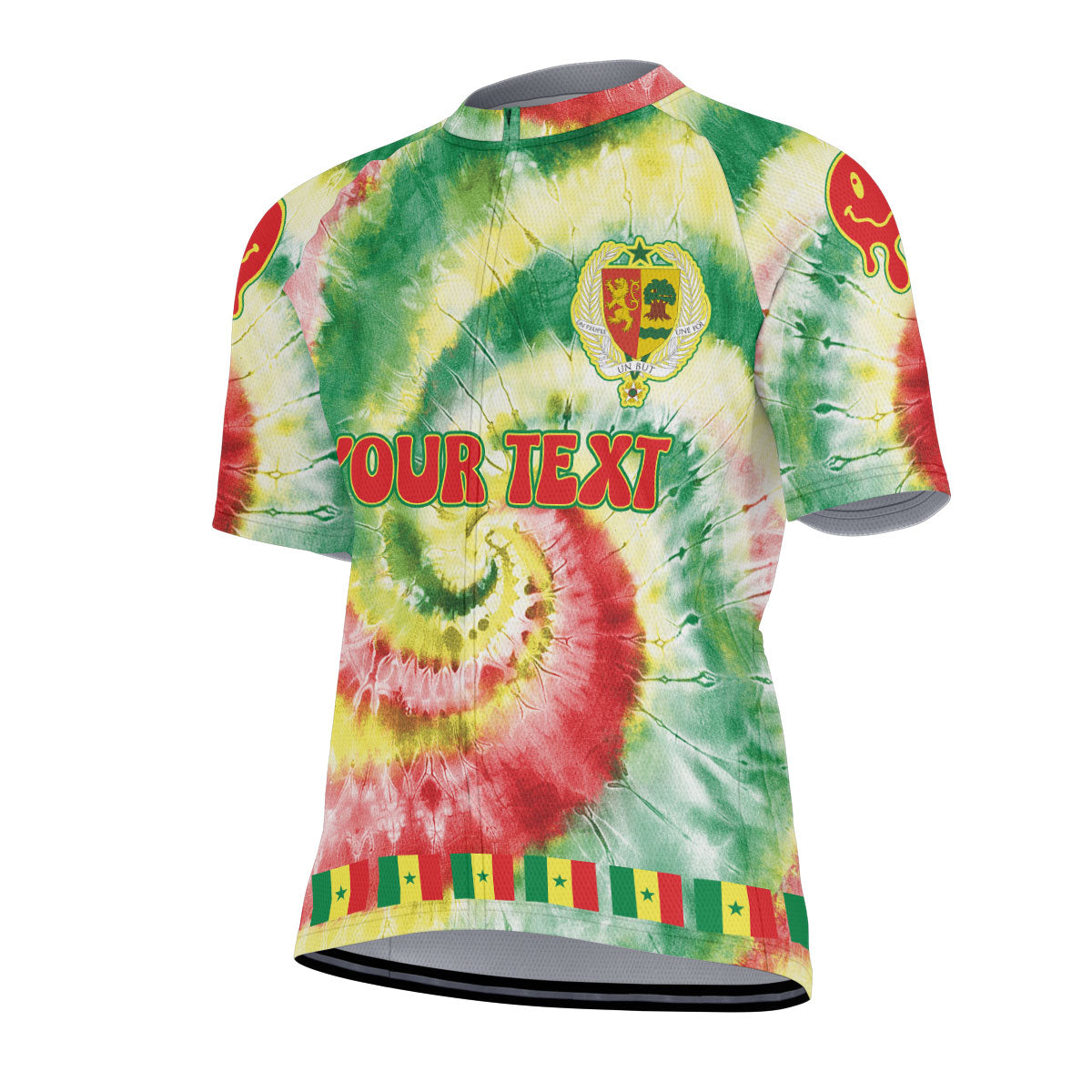 Senegal Men Cycling Jersey Custom Tie Dye Style 2