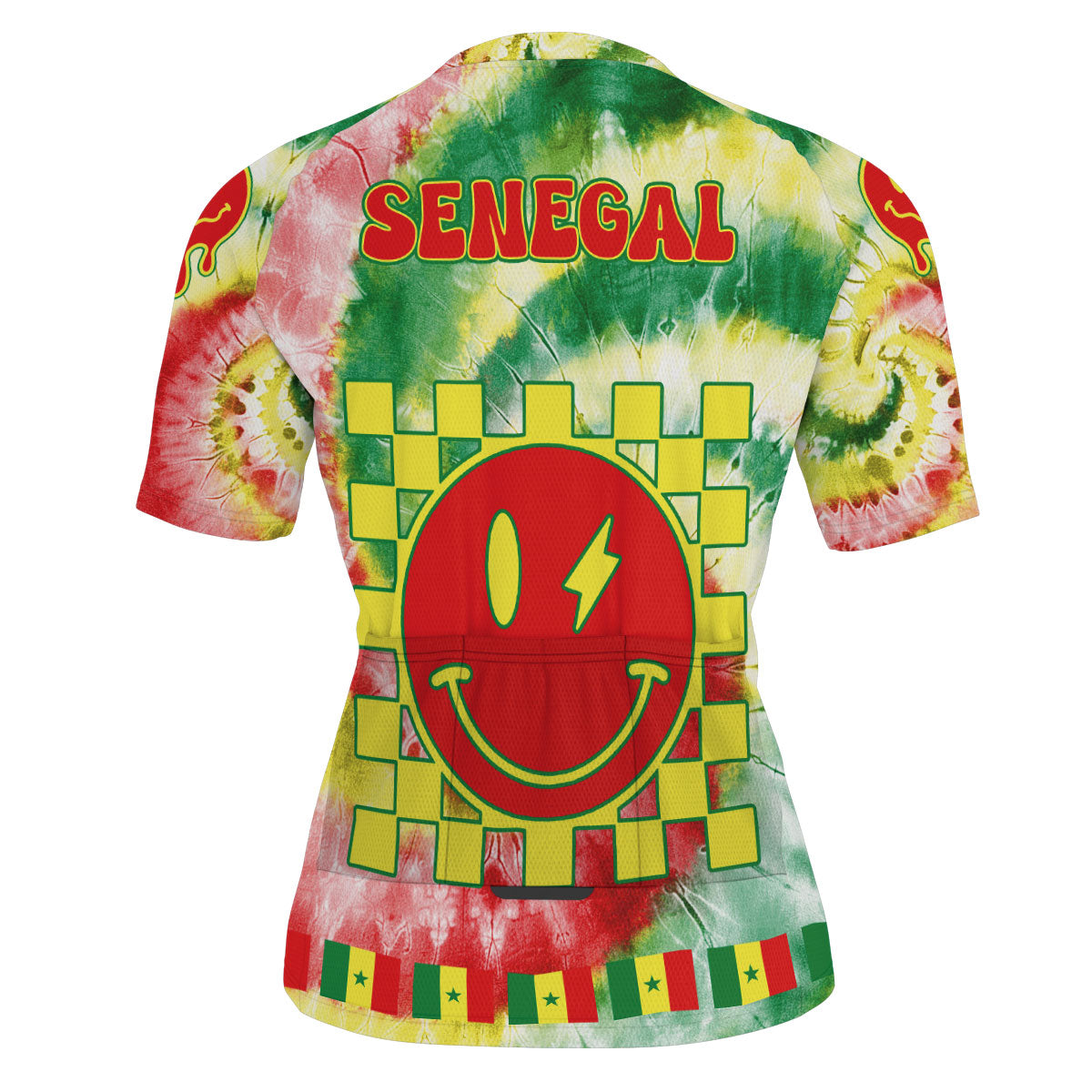 Senegal Men Cycling Jersey Custom Tie Dye Style 3