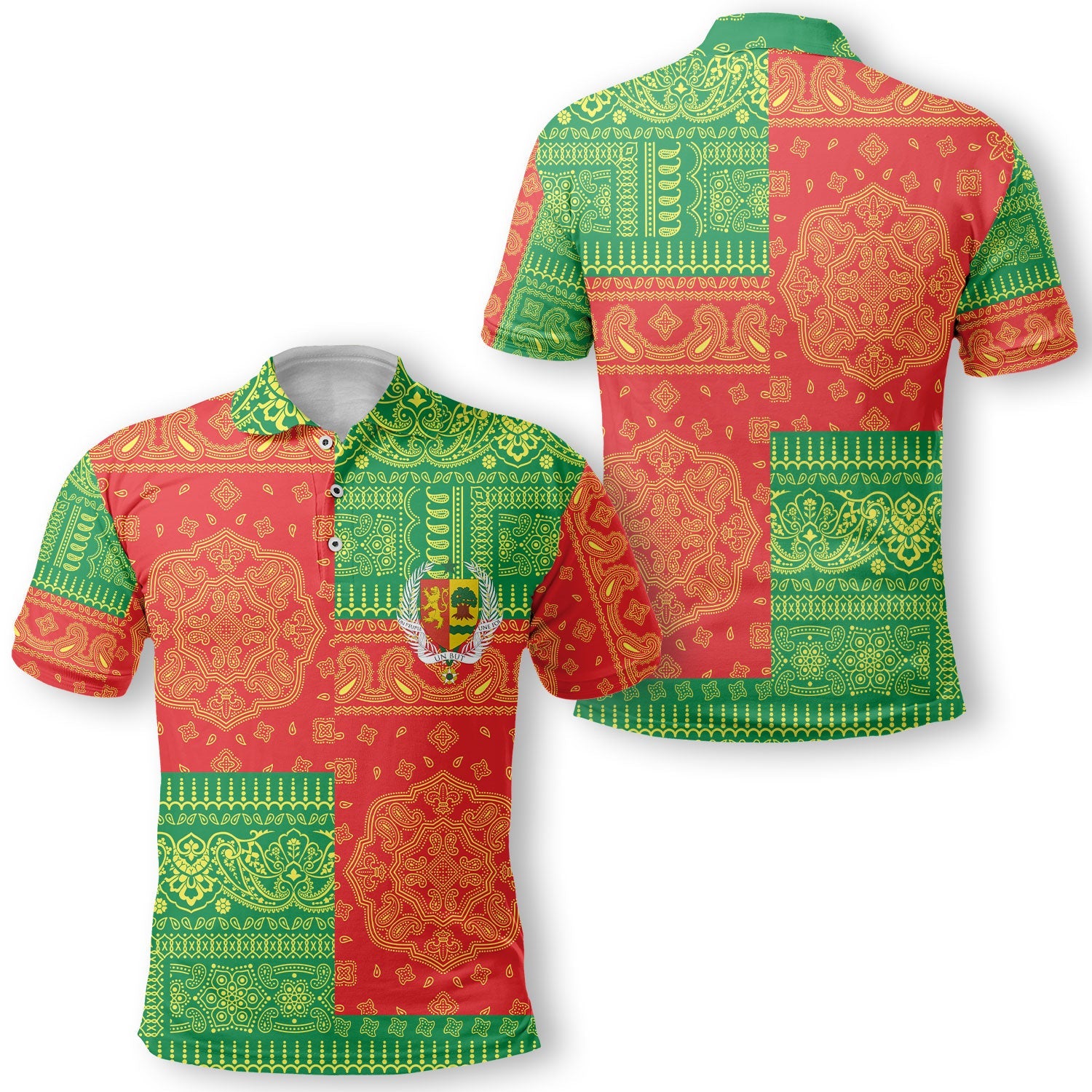 Senegal Polo Shirt Flag And Paisley Basic Style 1