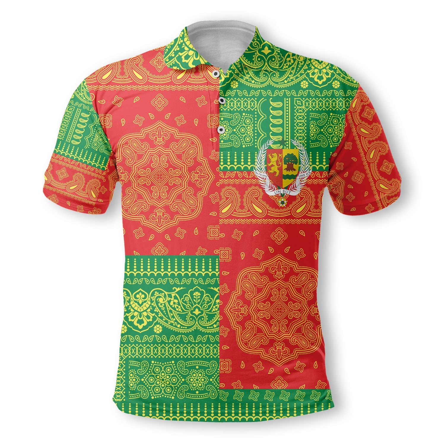 Senegal Polo Shirt Flag And Paisley Basic Style 2