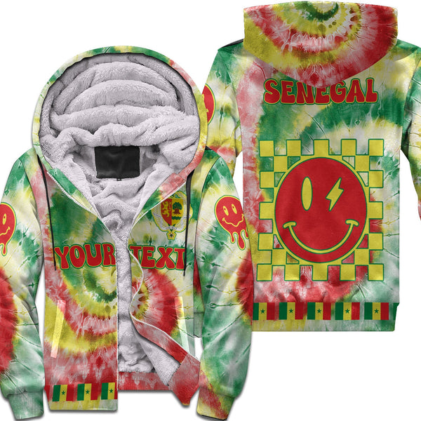 Senegal Sherpa Hoodie Custom Tie Dye Style 1