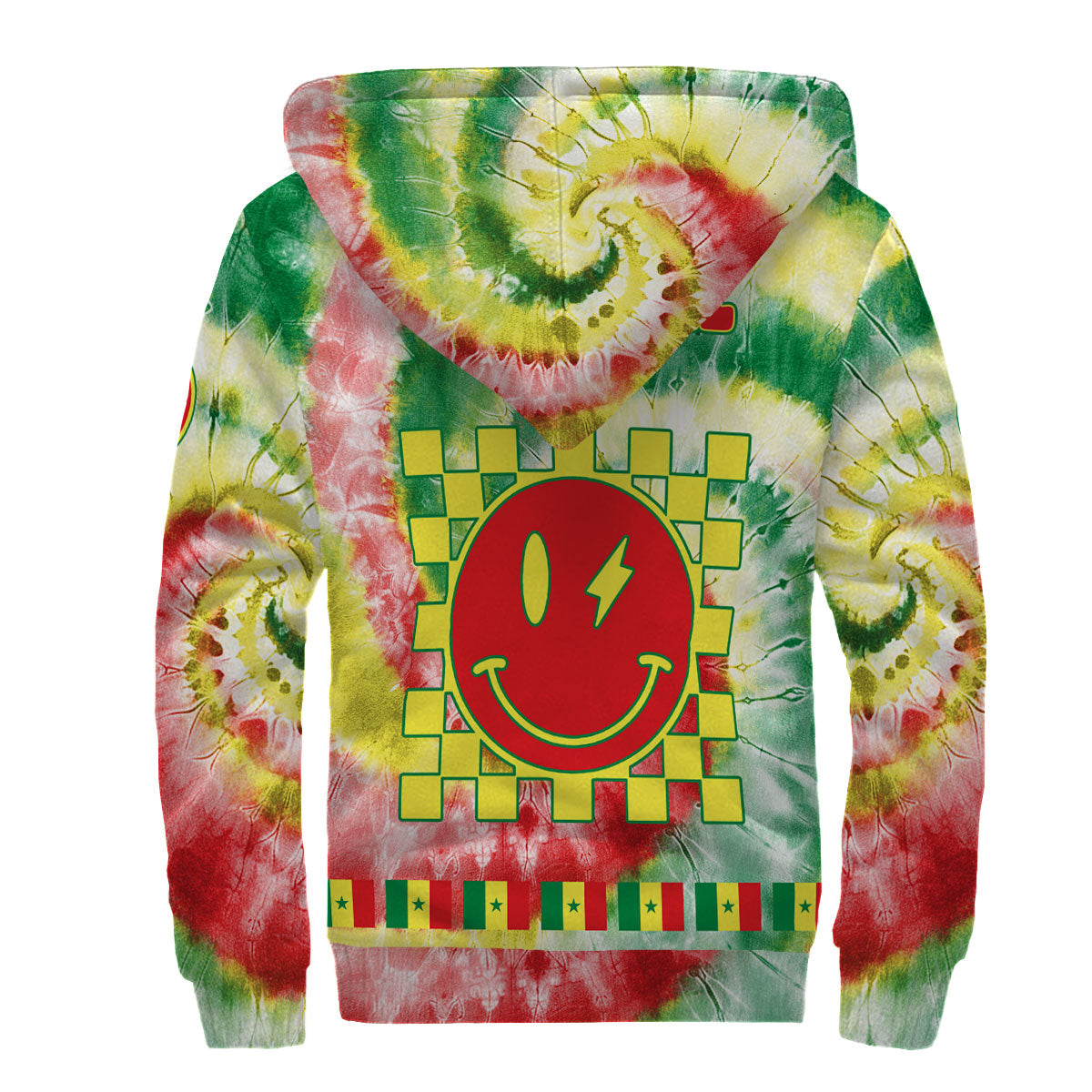 Senegal Sherpa Hoodie Custom Tie Dye Style 2