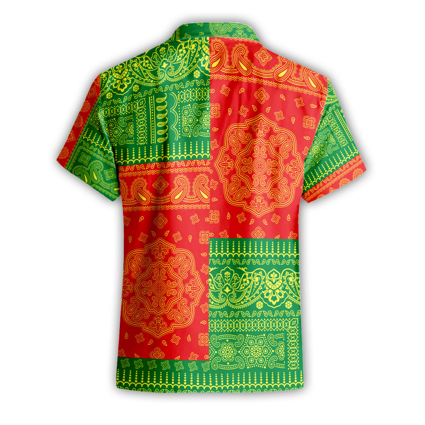 Senegal Short Sleeve Shirt Flag And Paisley Basic Style 3