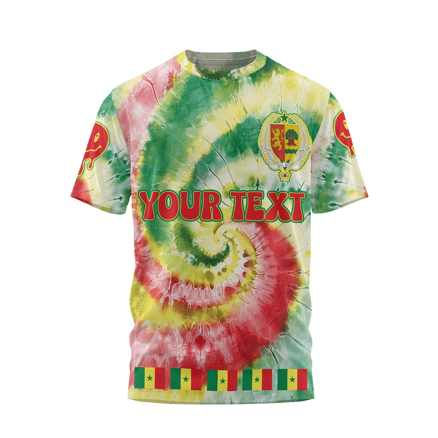 Senegal T Shirt Custom Tie Dye Style 1