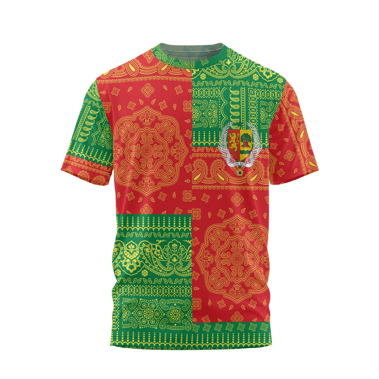 Senegal T Shirt Flag And Paisley Basic Style 2