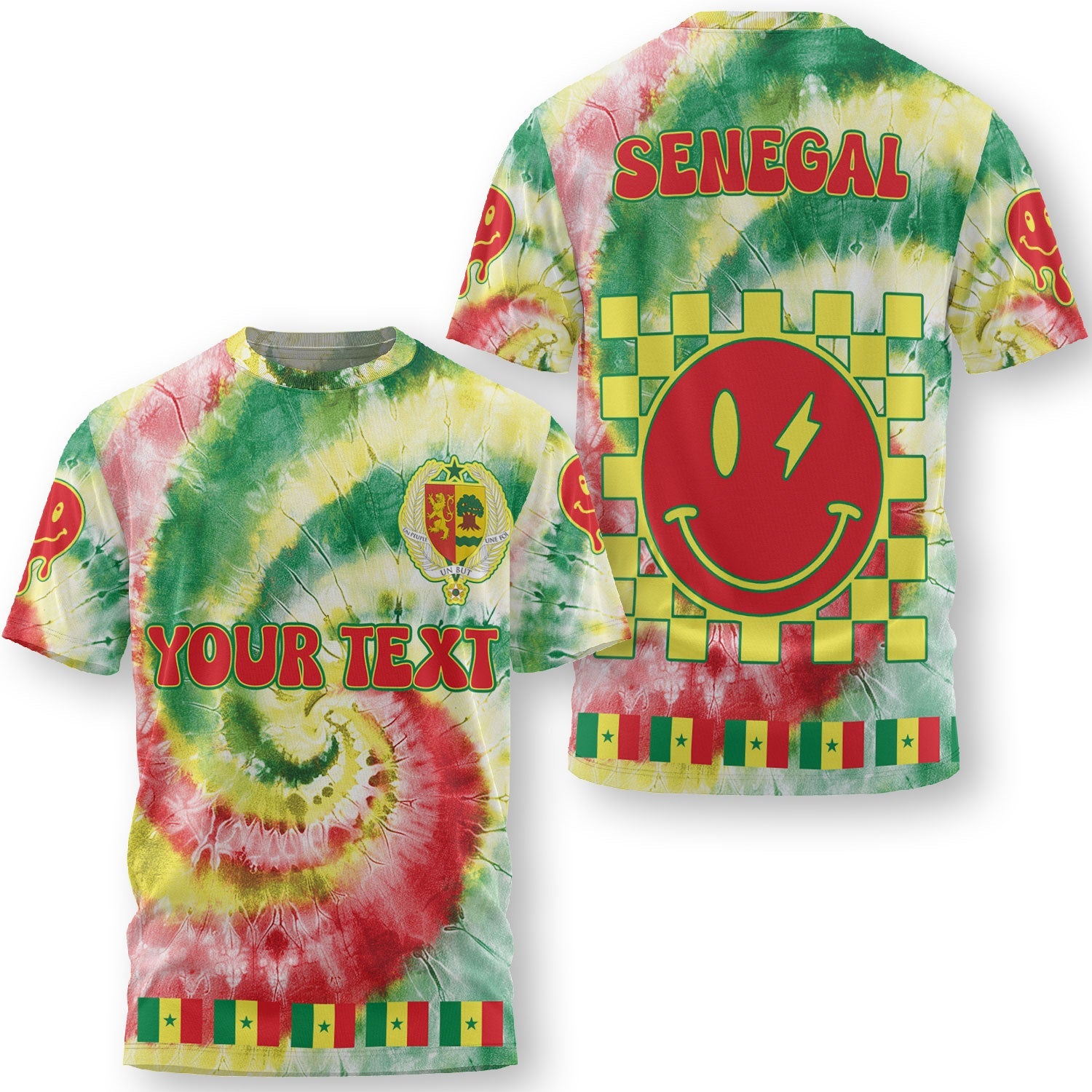 Senegal T Shirt Custom Tie Dye Style 3