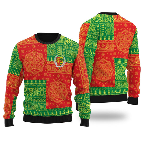 Senegal Ugly Sweater Flag And Paisley Basic Style 1