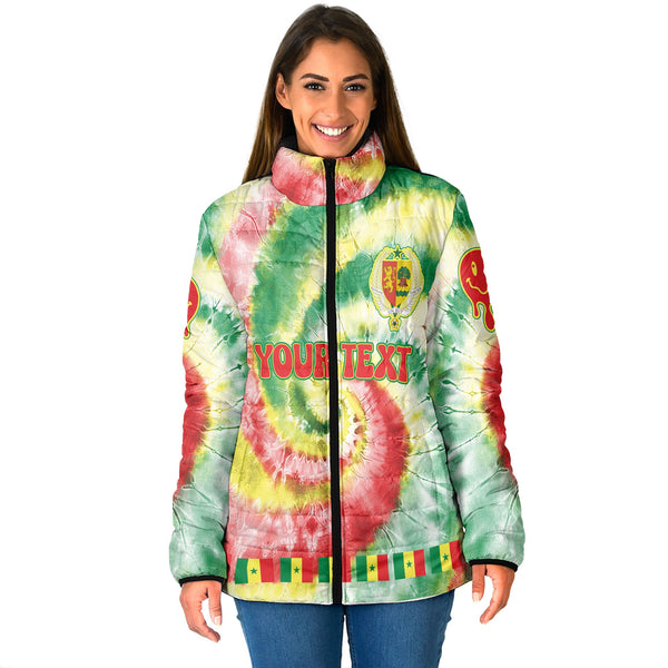 Senegal Women Padded Jacket Custom Tie Dye Style 1