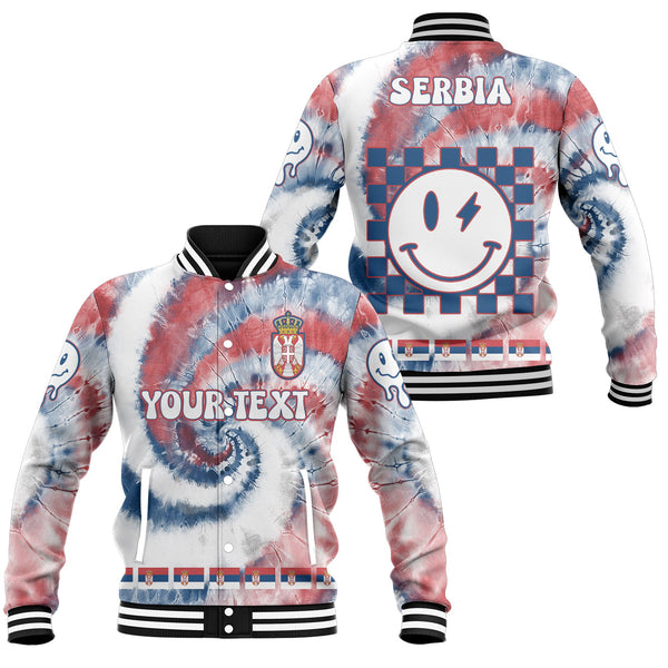 Serbia Baseball Jacket Custom Tie Dye Style 1