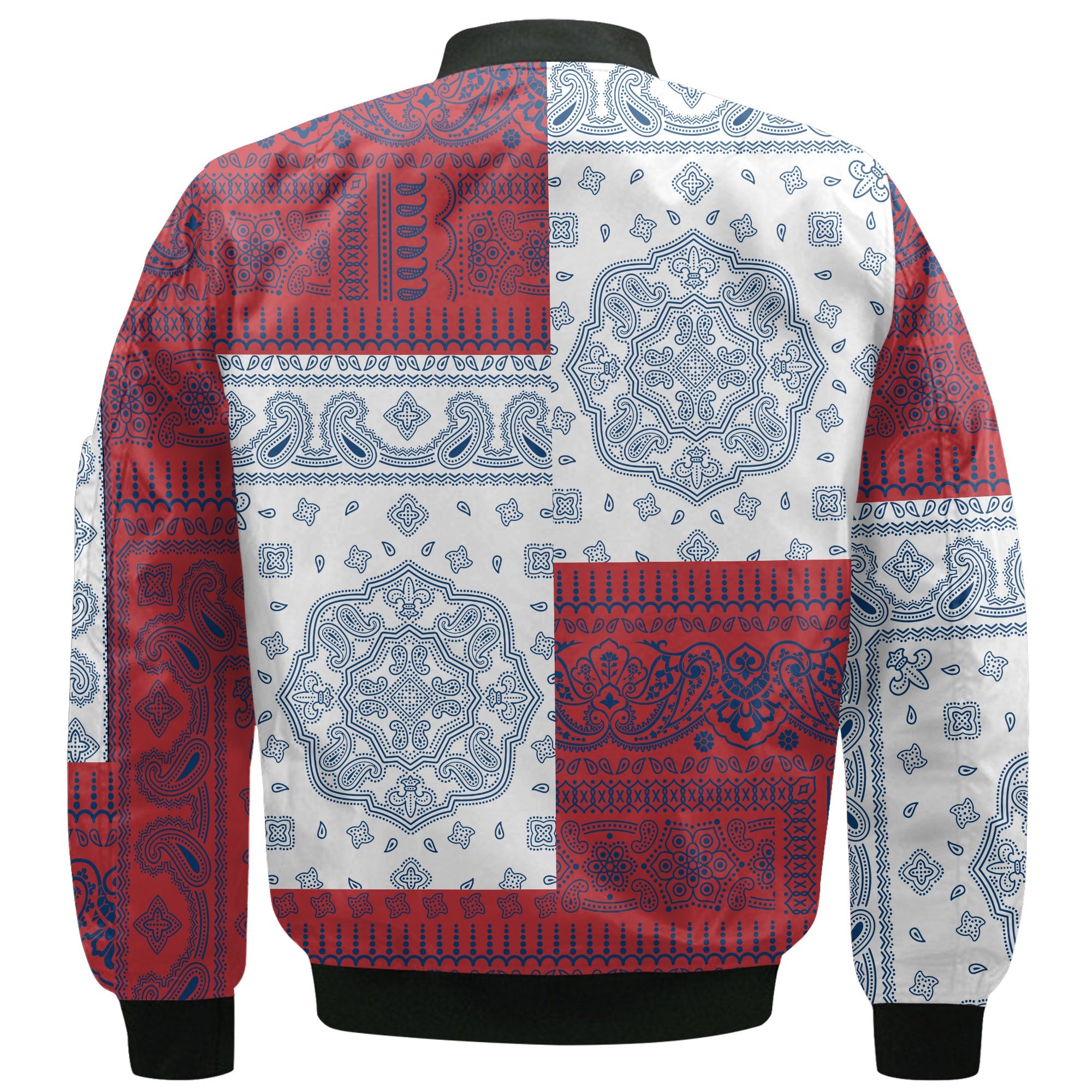 Serbia Bomber Jacket Flag And Paisley Basic Style 3