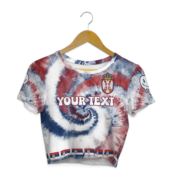 Serbia Croptop T Shirt Custom Tie Dye Style 1