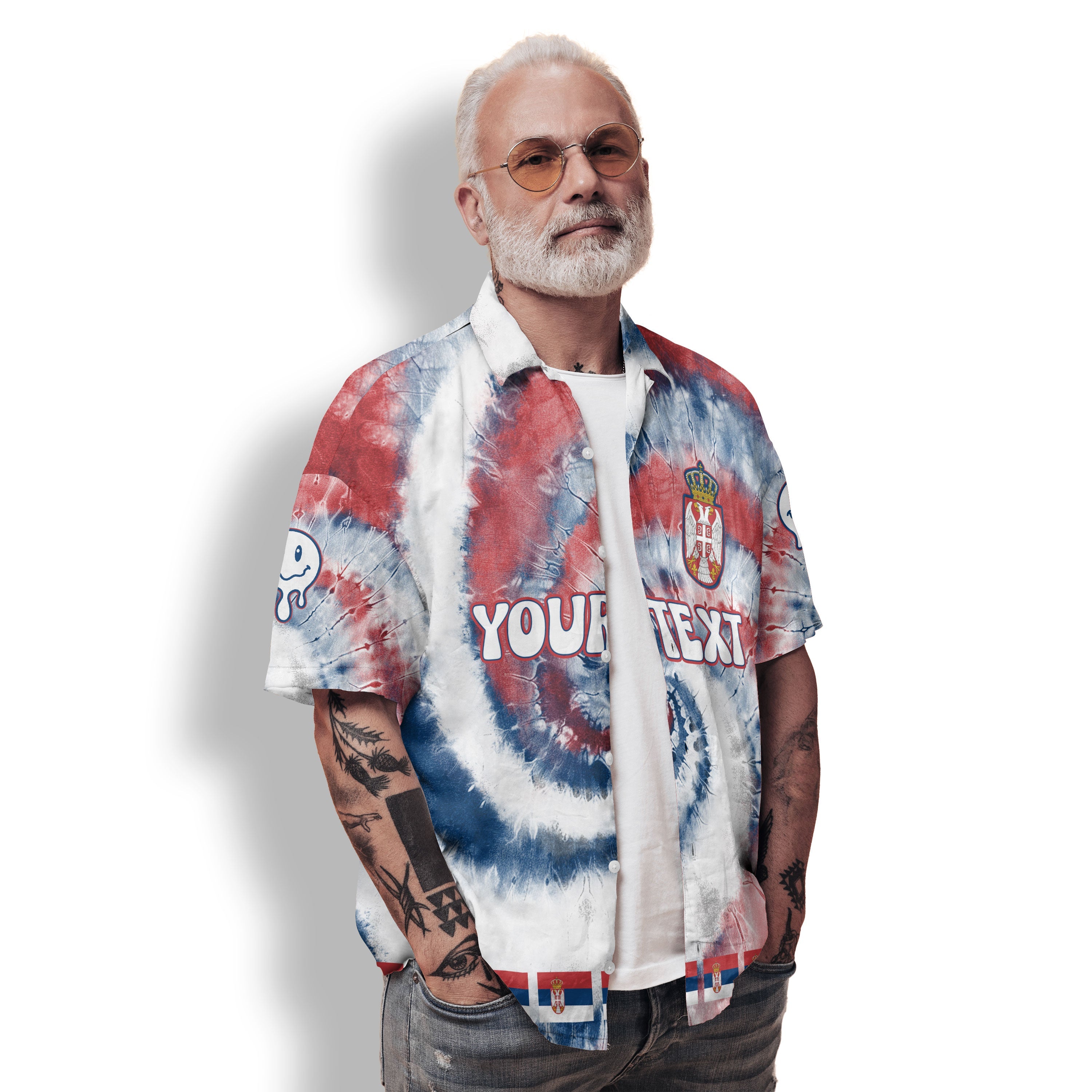 Serbia Hawaiian Shirt Custom Tie Dye Style 2