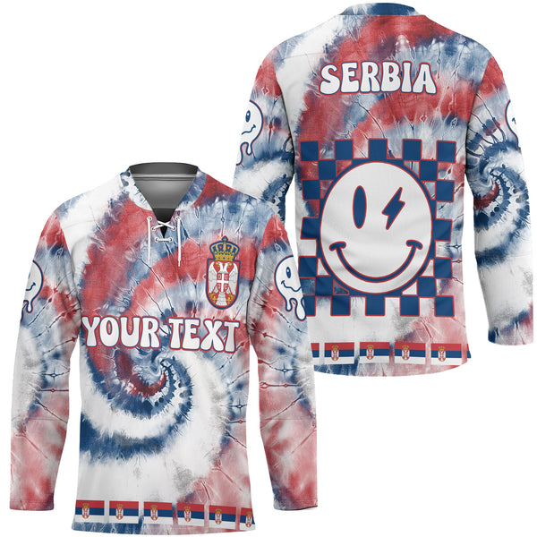 Serbia Hockey Jersey Custom Tie Dye Style 1