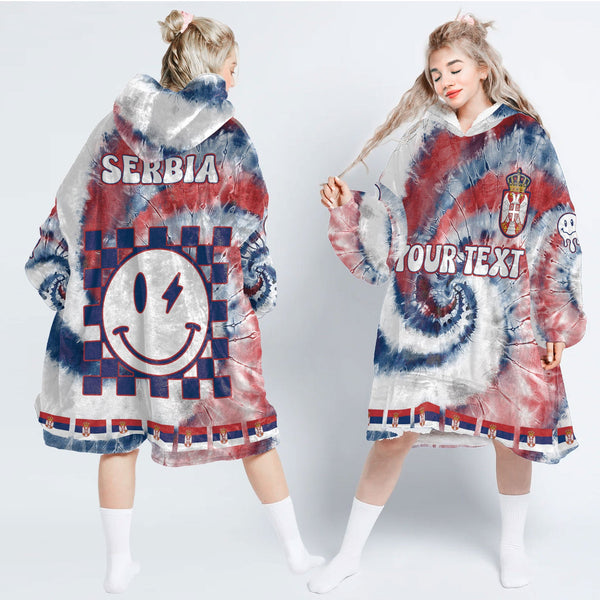 Serbia Hoodie Blanket Custom Tie Dye Style 1