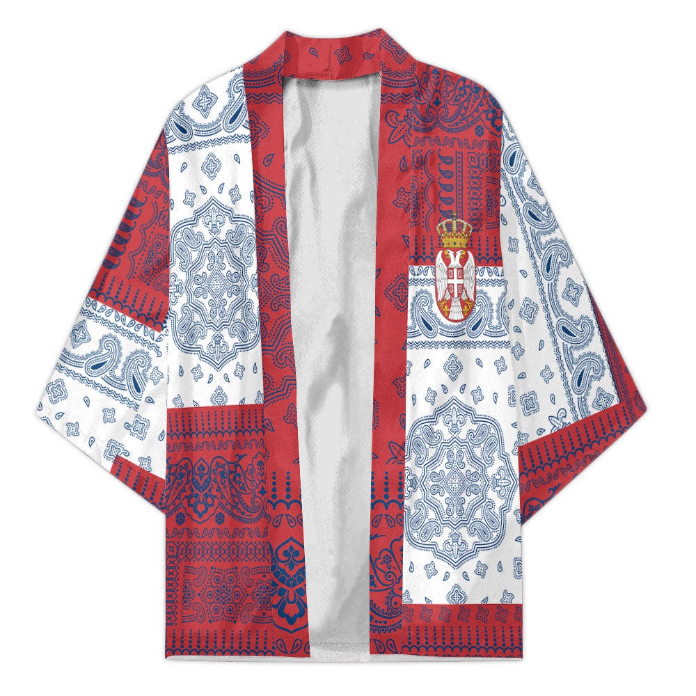 Serbia Kimono Flag And Paisley Basic Style 2