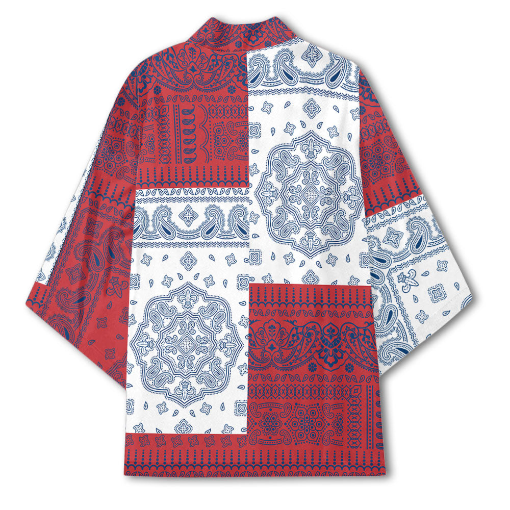 Serbia Kimono Flag And Paisley Basic Style 3