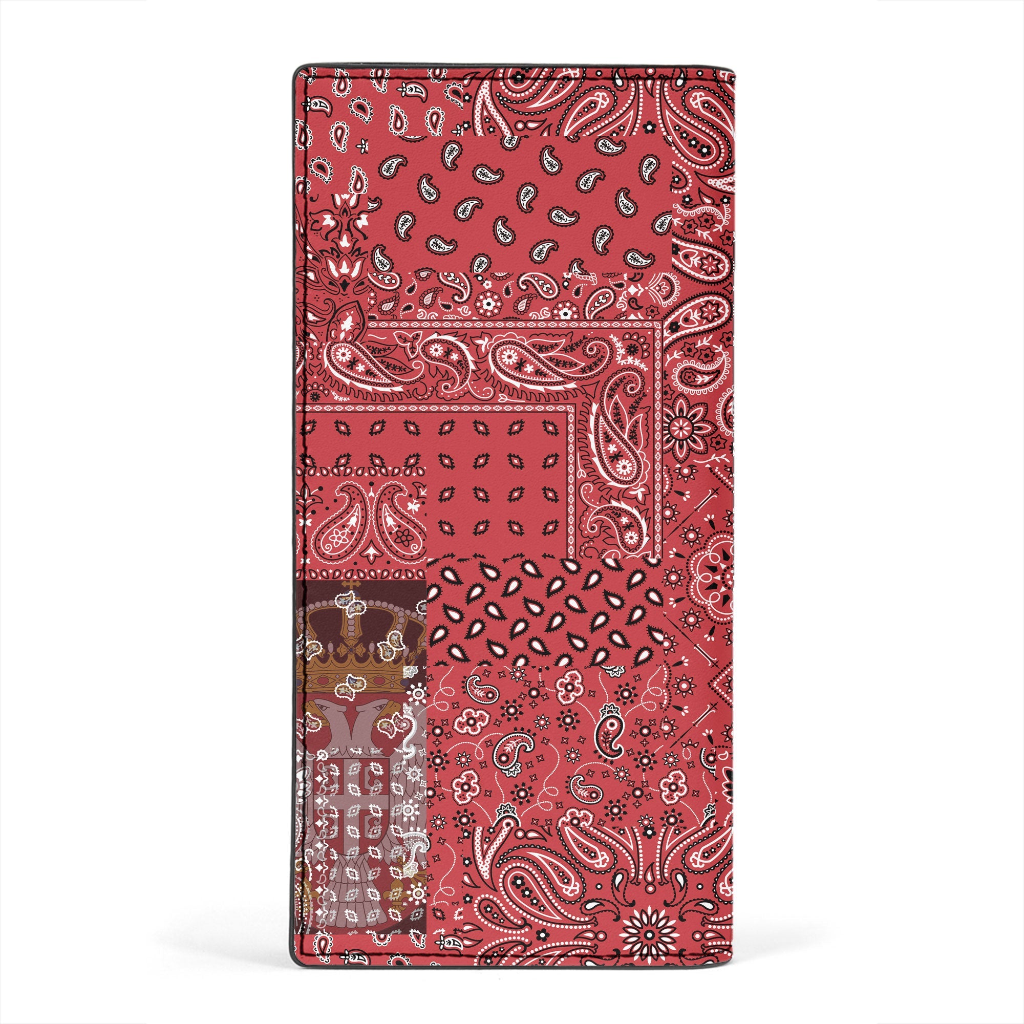 Serbia Leather Wallet Paisley Flag And Skull Style 2