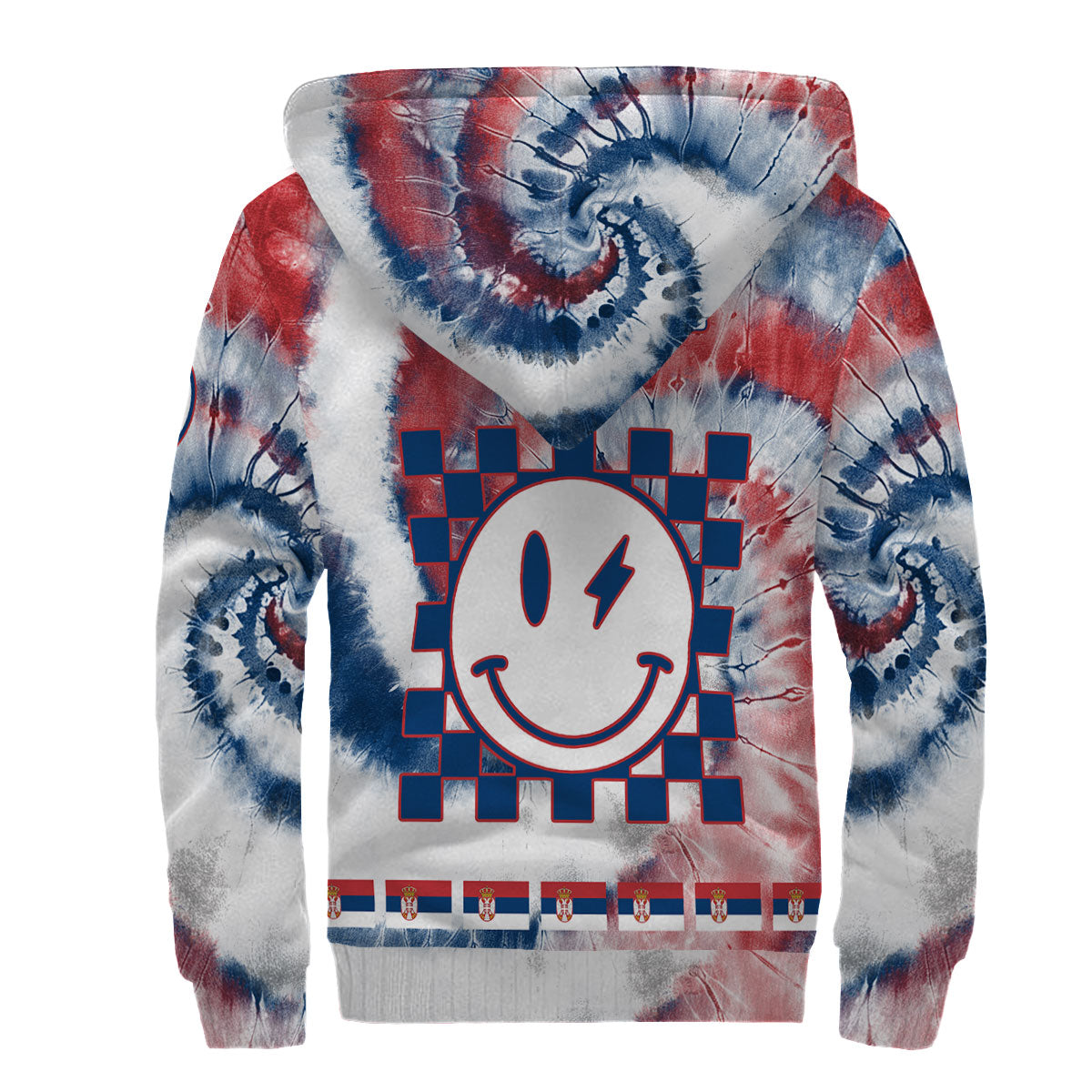 Serbia Sherpa Hoodie Custom Tie Dye Style 2