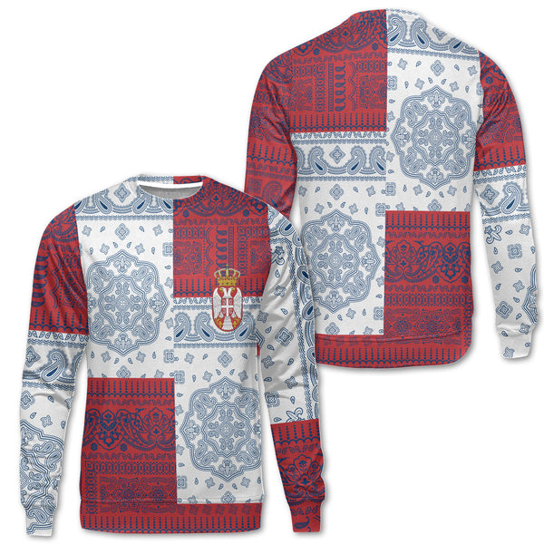 Serbia Sweatshirt Flag And Paisley Basic Style 1