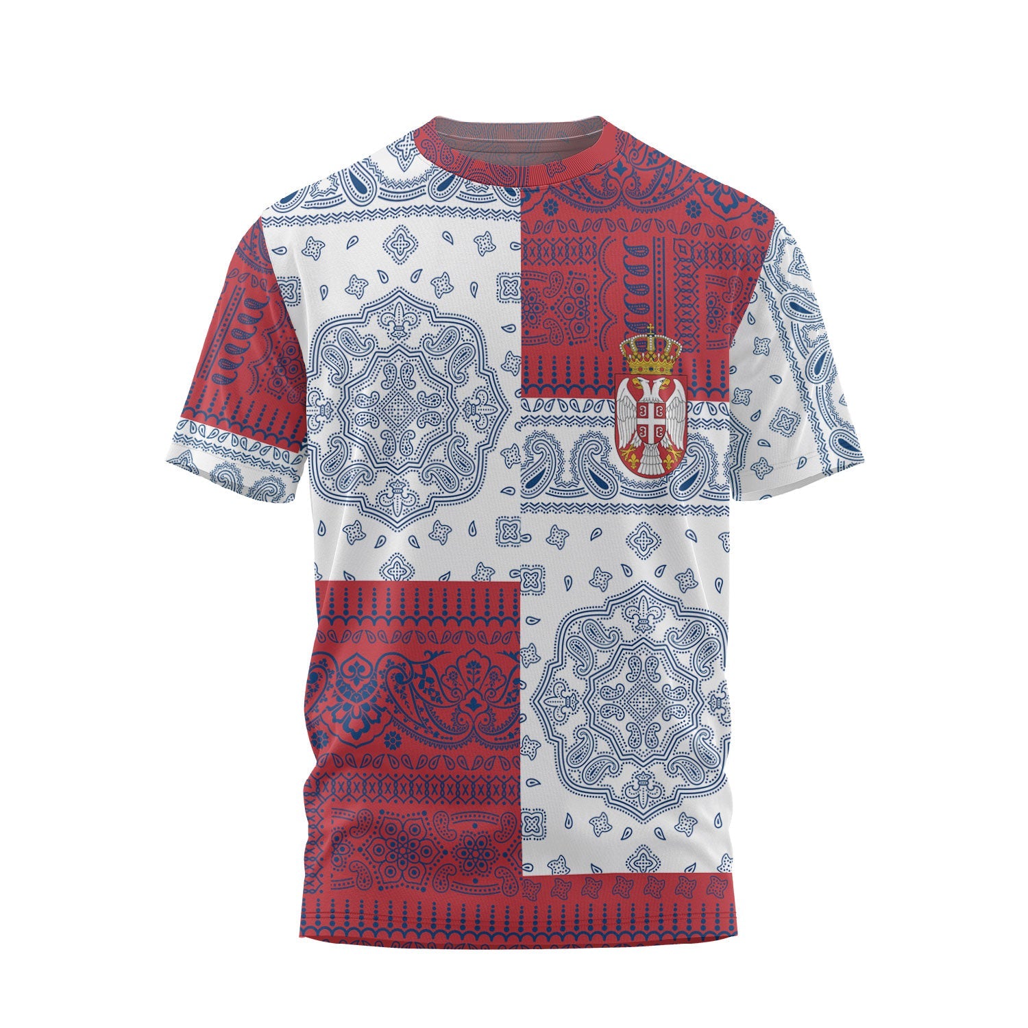 Serbia T Shirt Flag And Paisley Basic Style 2