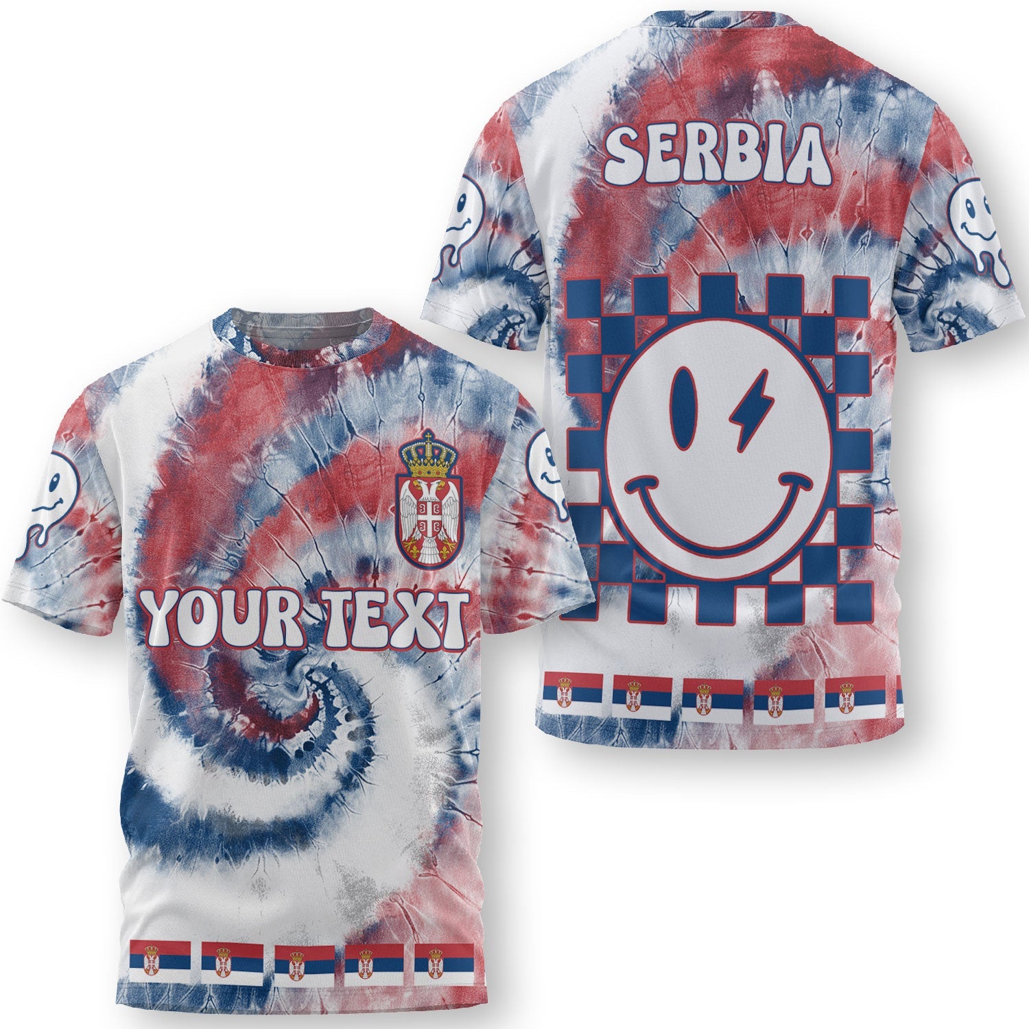 Serbia T Shirt Custom Tie Dye Style 3