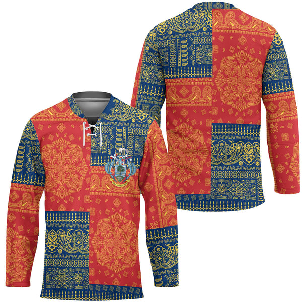 Seychelles Hockey Jersey Flag And Paisley Basic Style 1