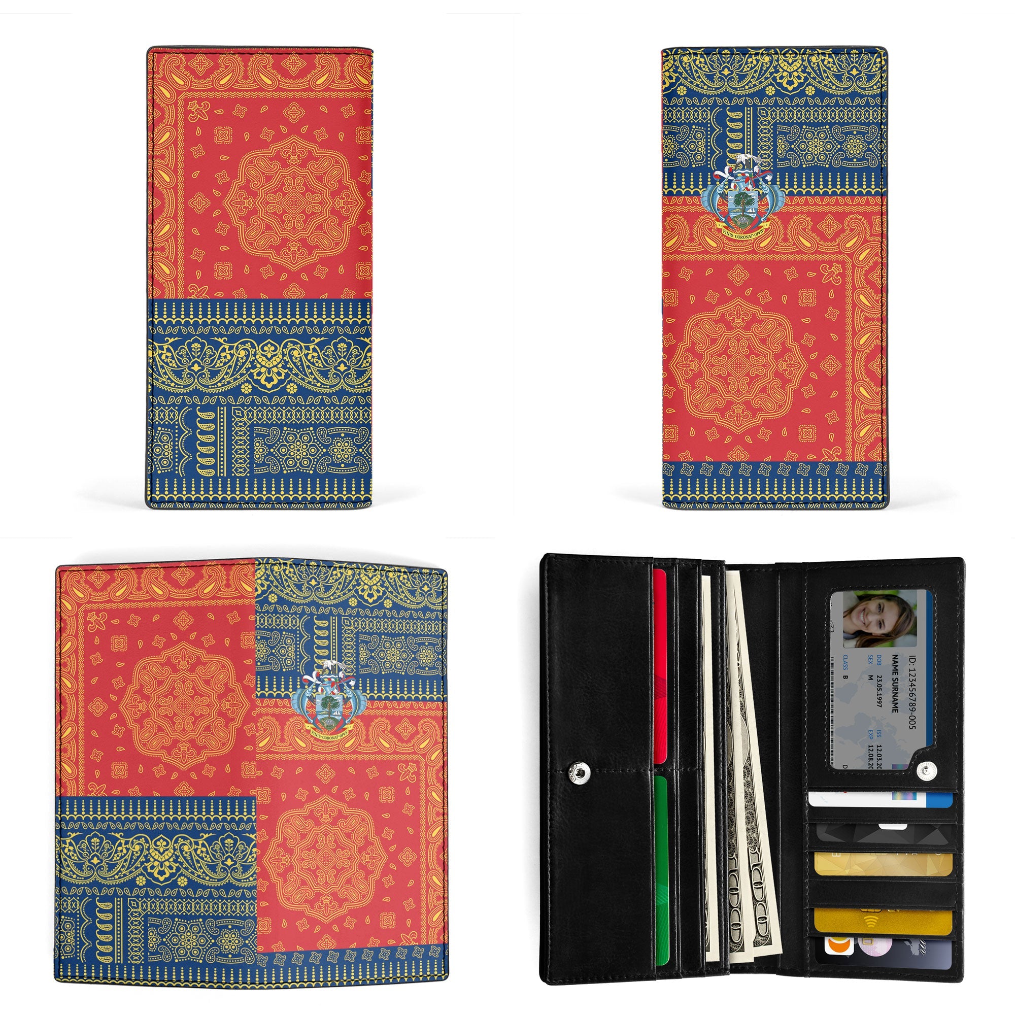 Seychelles Leather Wallet Flag And Paisley Basic Style 3