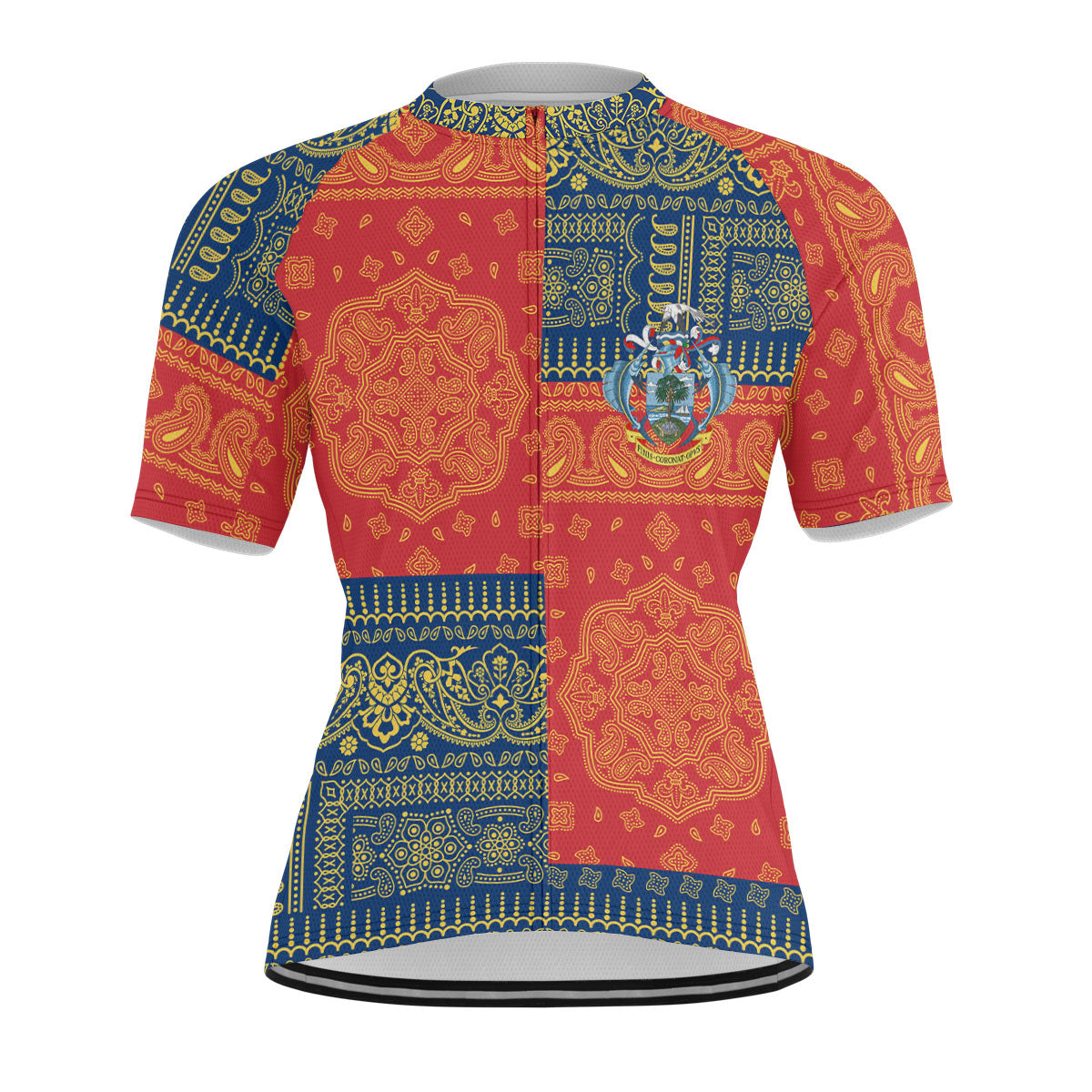 Seychelles Men Cycling Jersey Flag And Paisley Basic Style 1