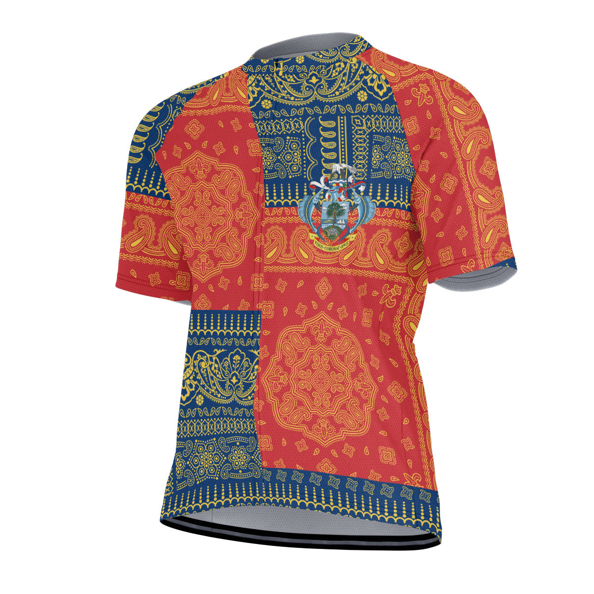 Seychelles Men Cycling Jersey Flag And Paisley Basic Style 2