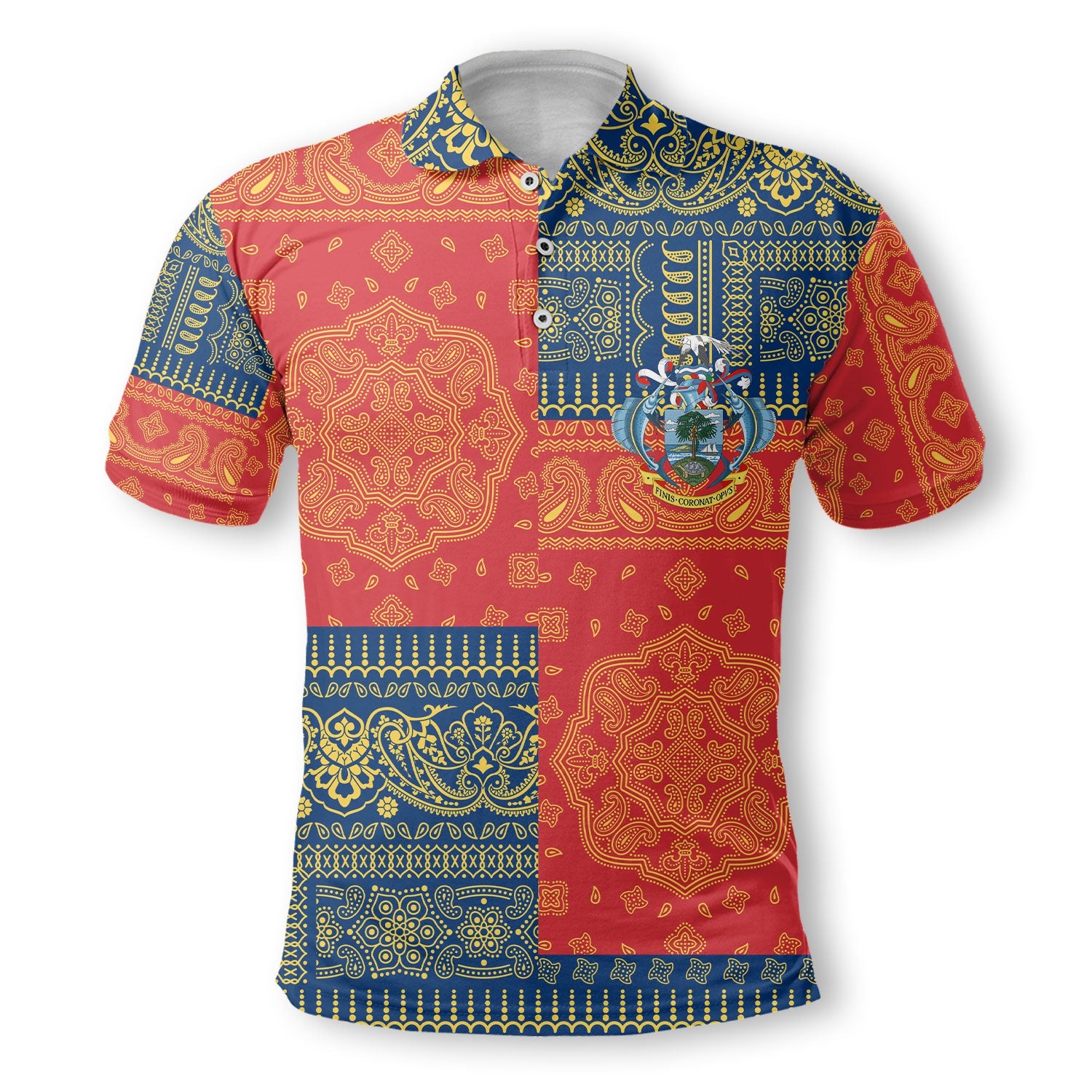 Seychelles Polo Shirt Flag And Paisley Basic Style 2