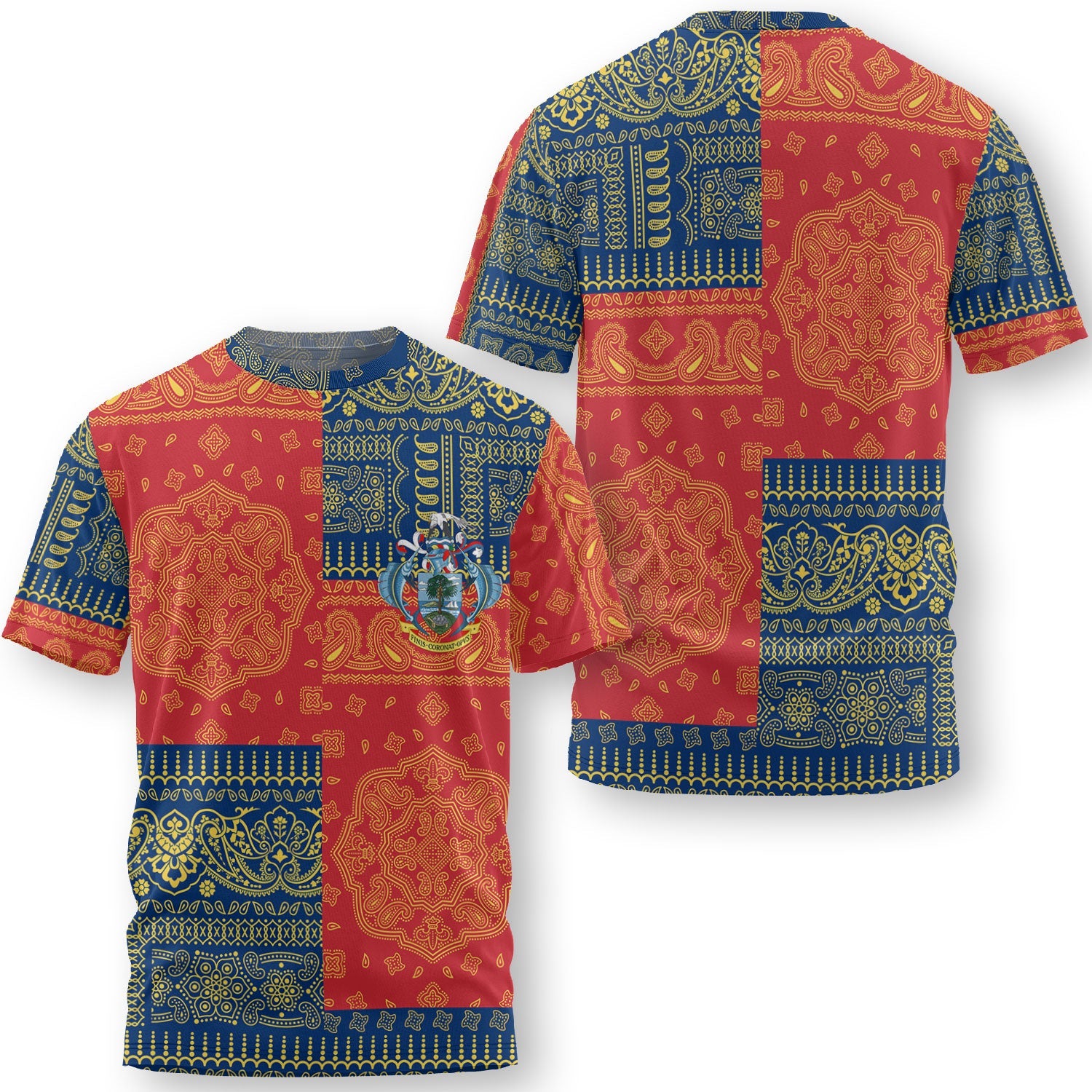 Seychelles T Shirt Flag And Paisley Basic Style 1