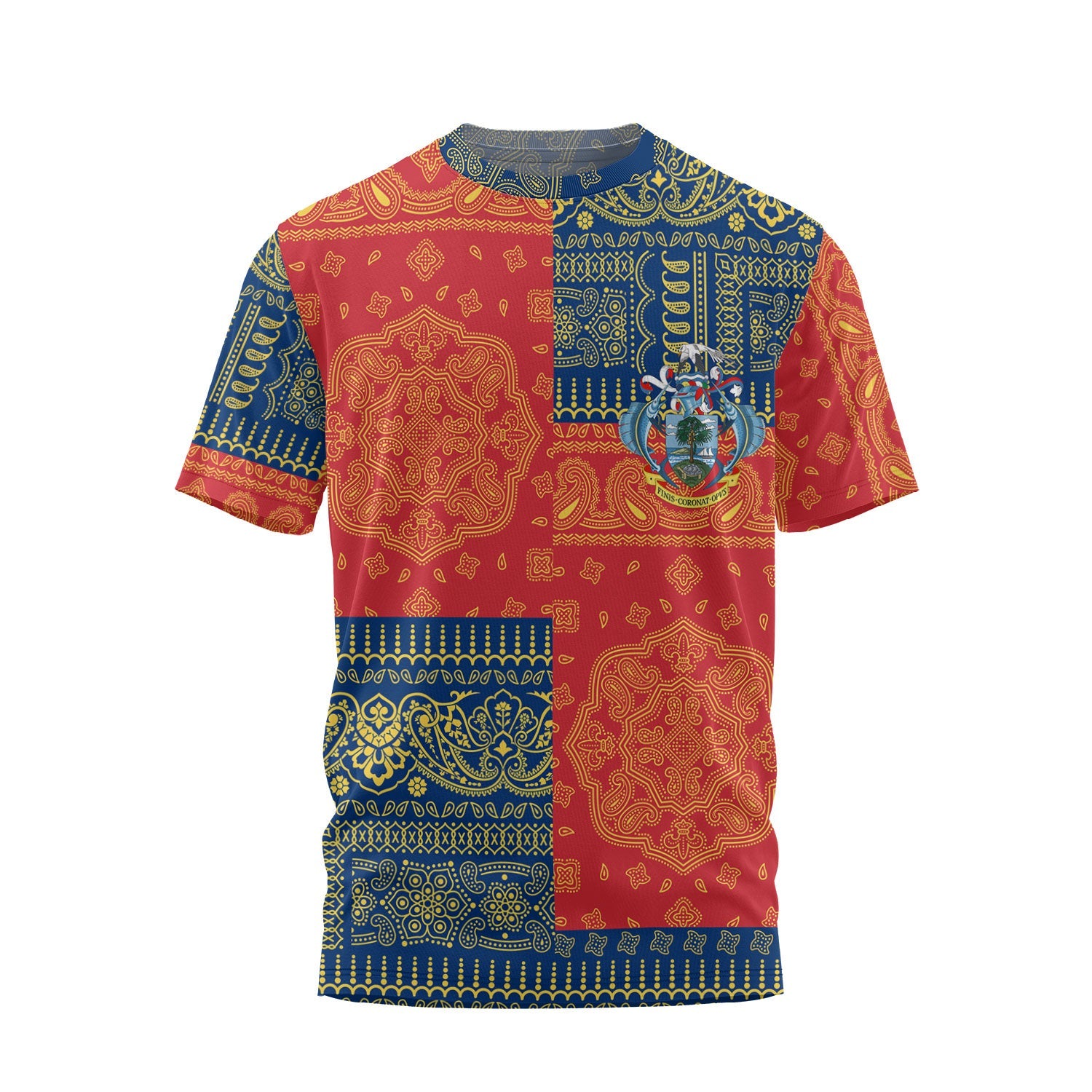 Seychelles T Shirt Flag And Paisley Basic Style 2