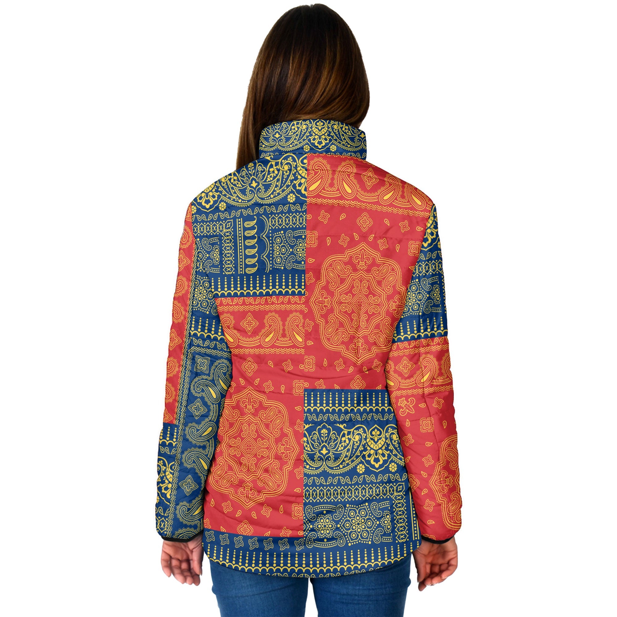 Seychelles Women Padded Jacket Flag And Paisley Basic Style 2