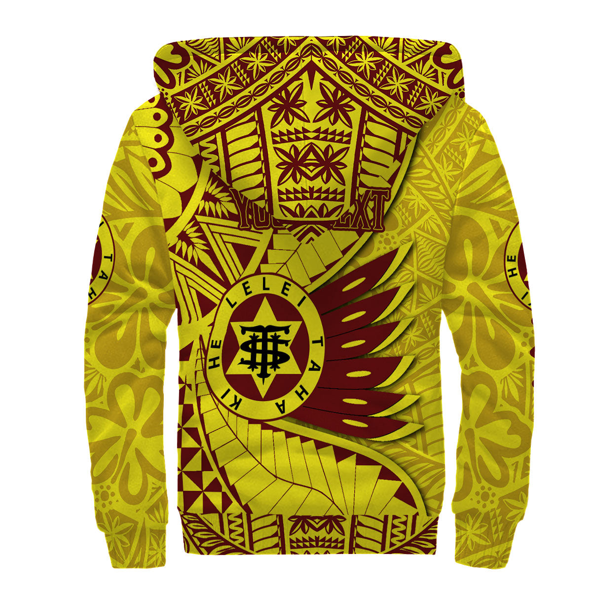 Custom Tonga High School Sherpa Hoodie Tonga Golden Style