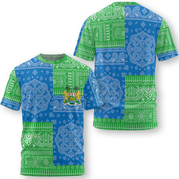 Sierra Leone T Shirt Flag And Paisley Basic Style 1