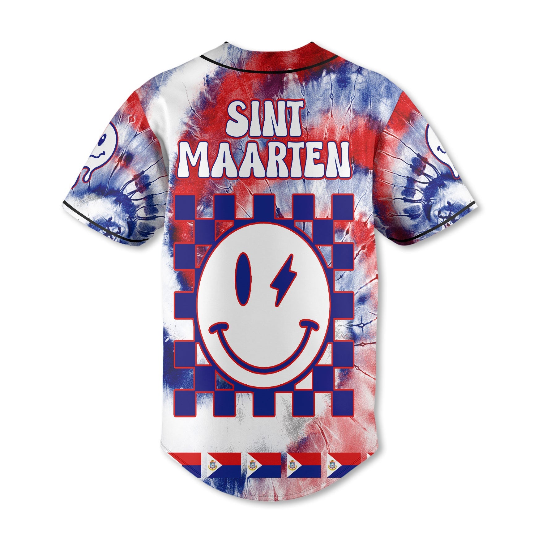 Sint Maarten Baseball Jersey Custom Tie Dye Style 3