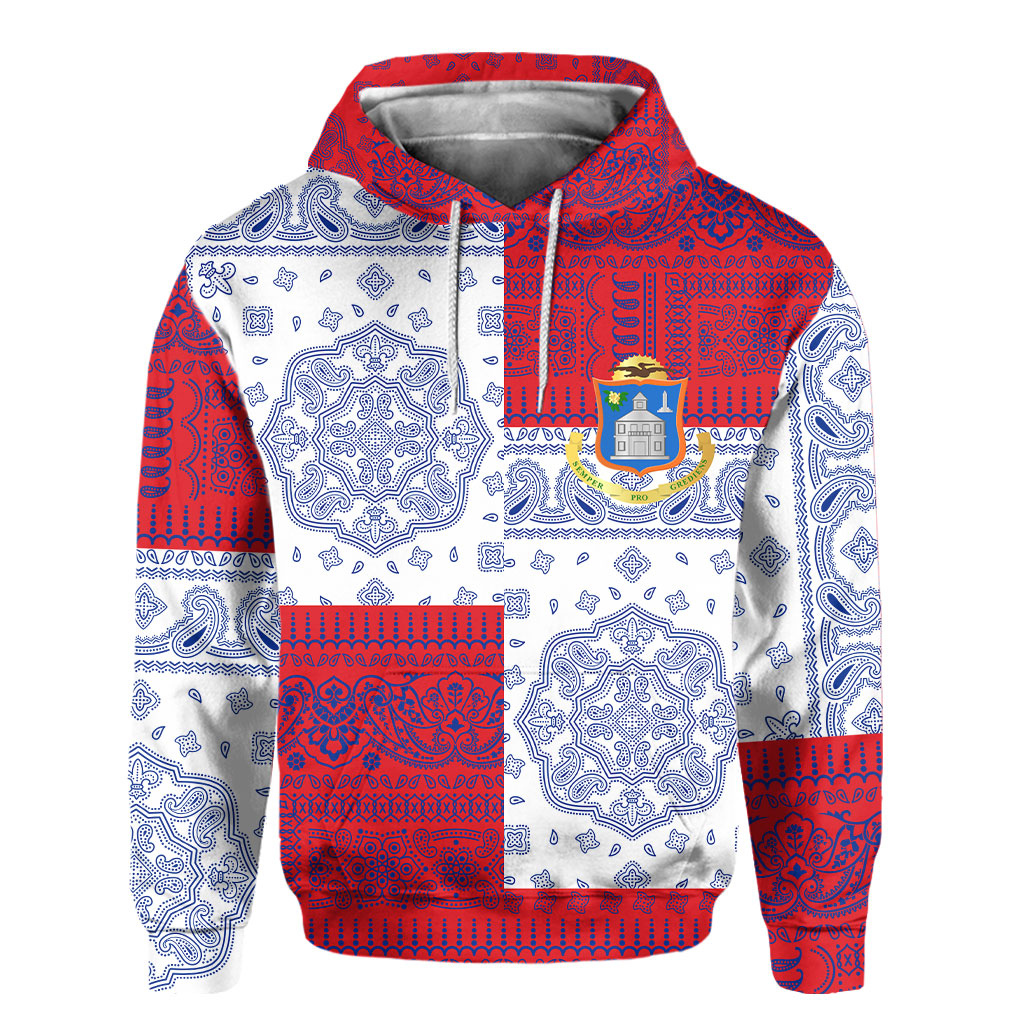 Sint Maarten Hoodie Flag And Paisley Basic Style 2