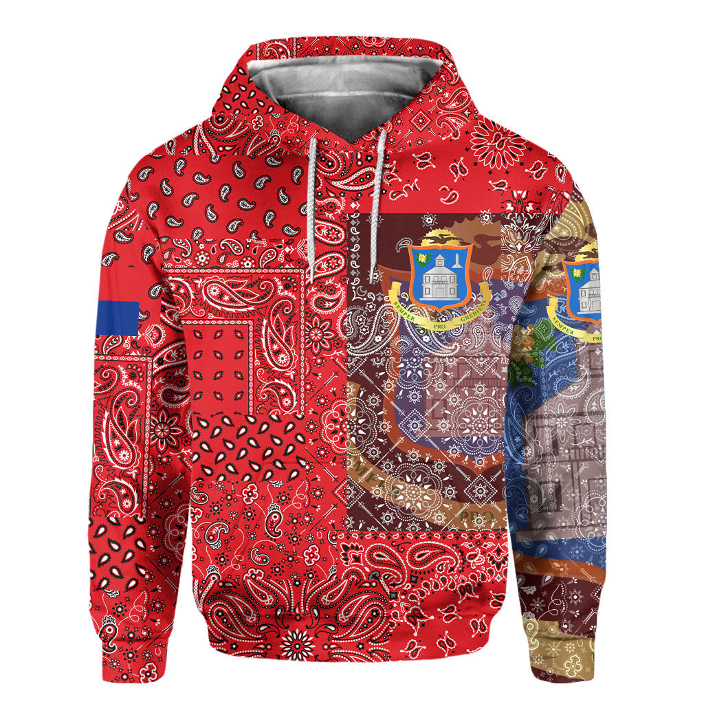 Sint Maarten Hoodie Paisley Flag And Skull Style 2