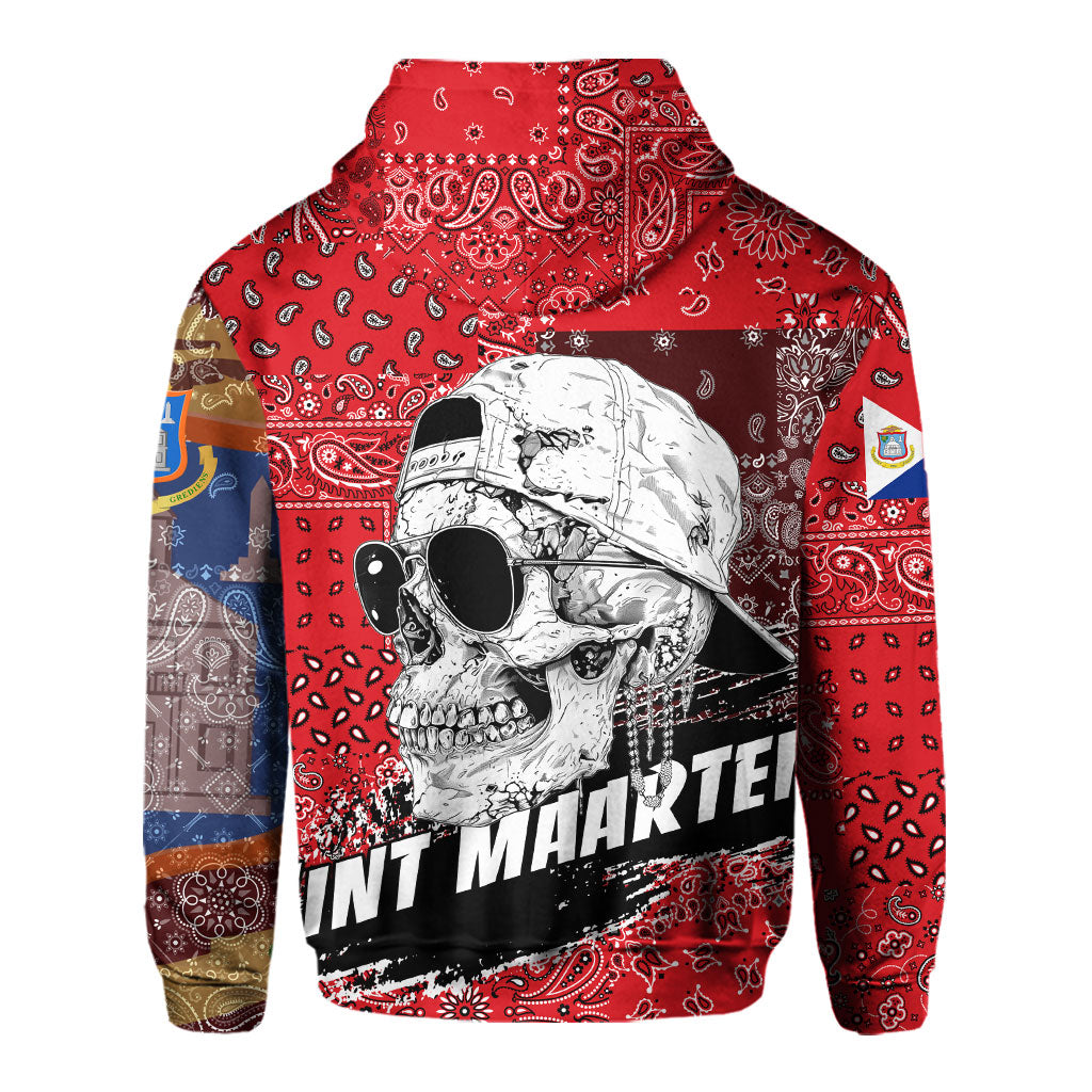 Sint Maarten Hoodie Paisley Flag And Skull Style 3