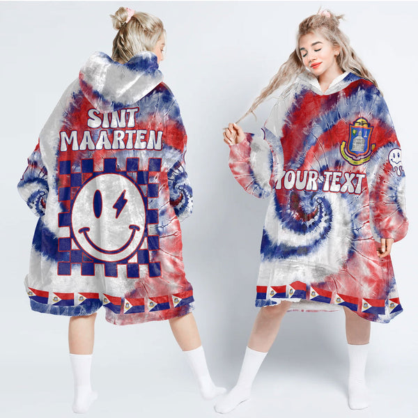 Sint Maarten Hoodie Blanket Custom Tie Dye Style 1