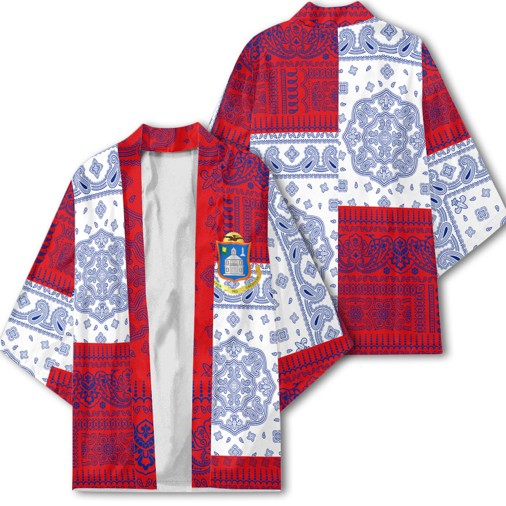 Sint Maarten Kimono Flag And Paisley Basic Style 1