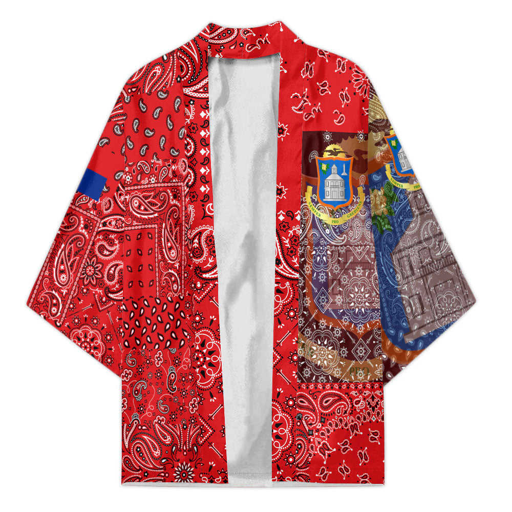 Sint Maarten Kimono Paisley Flag And Skull Style 1