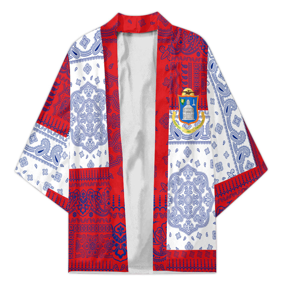 Sint Maarten Kimono Flag And Paisley Basic Style 2