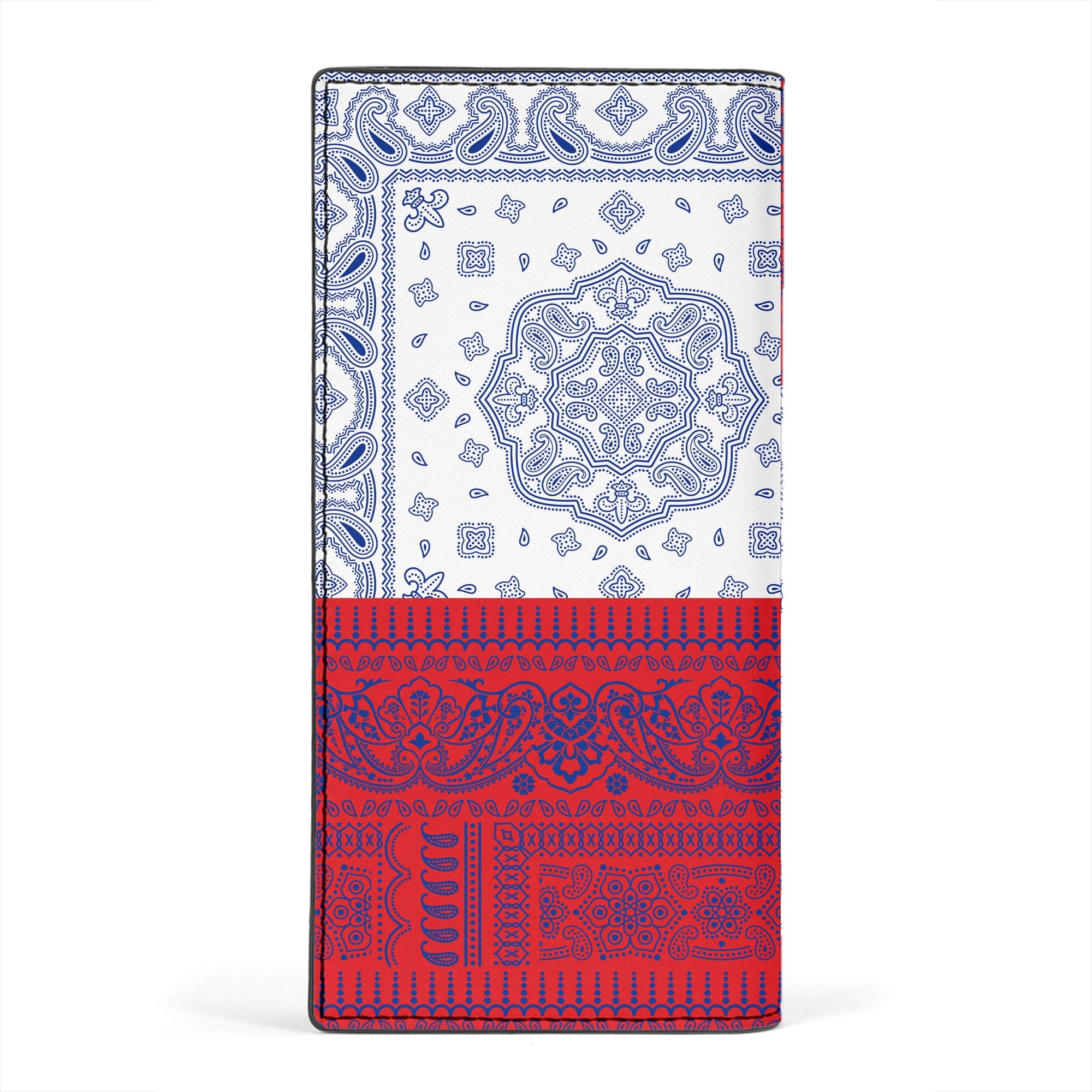 Sint Maarten Leather Wallet Flag And Paisley Basic Style 2