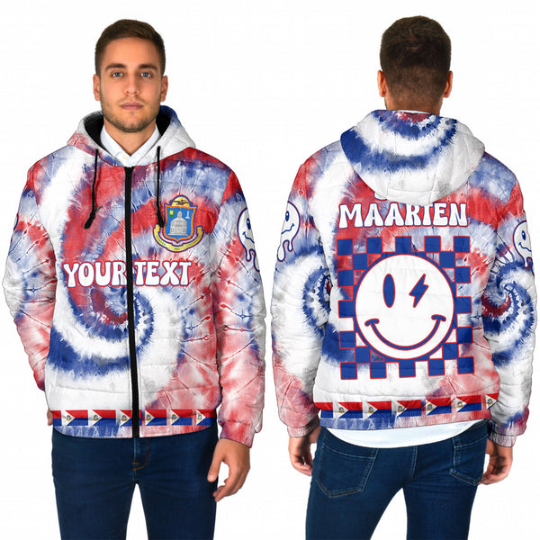 Sint Maarten Men Hooded Padded Jacket Custom Tie Dye Style 1