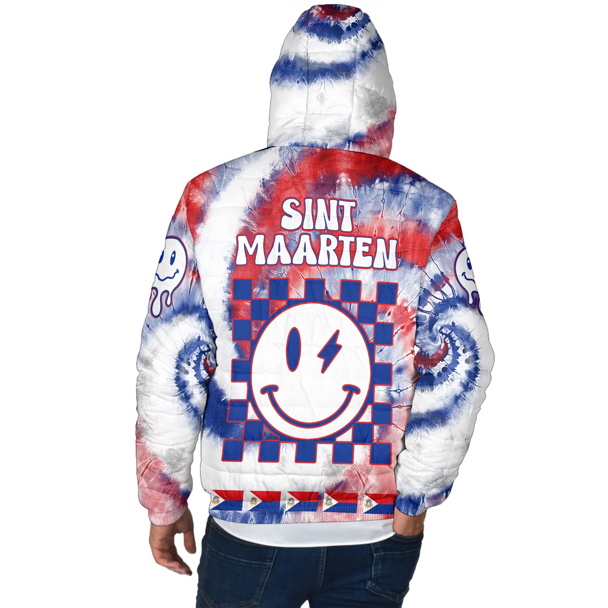 Sint Maarten Men Hooded Padded Jacket Custom Tie Dye Style 3