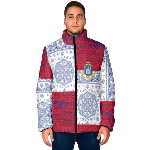 Sint Maarten Men Padded Jacket Flag And Paisley Basic Style 1