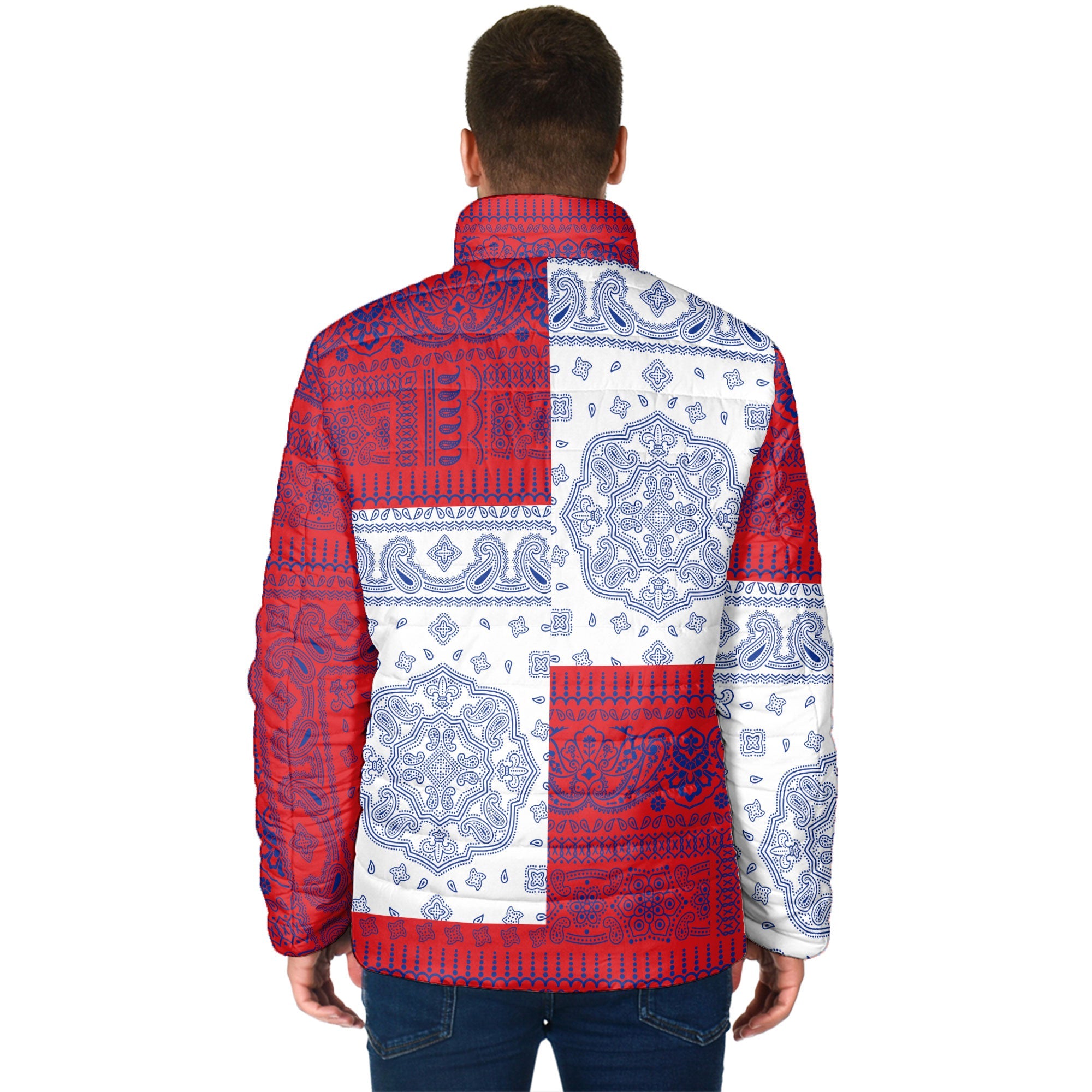 Sint Maarten Men Padded Jacket Flag And Paisley Basic Style 2