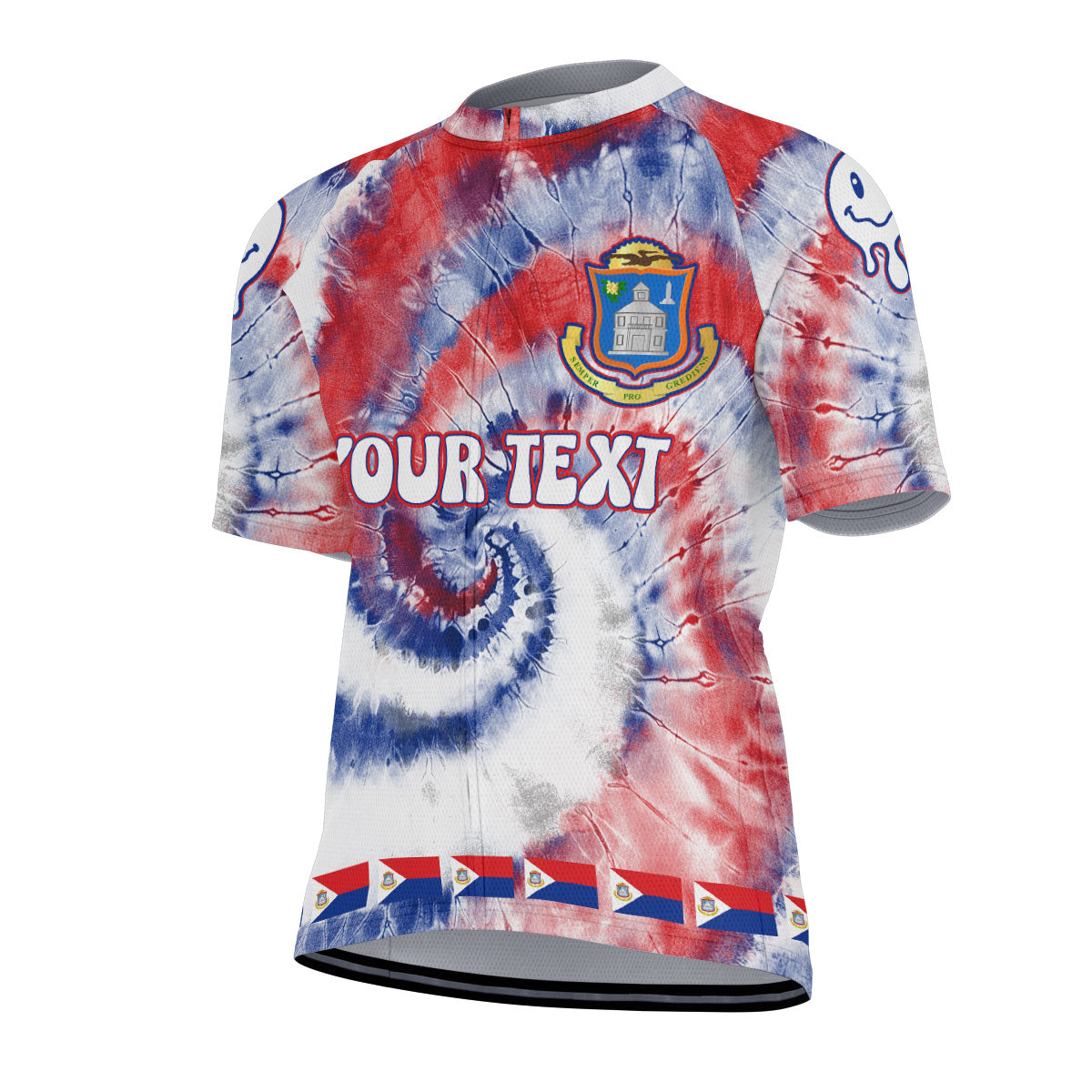 Sint Maarten Men Cycling Jersey Custom Tie Dye Style 2